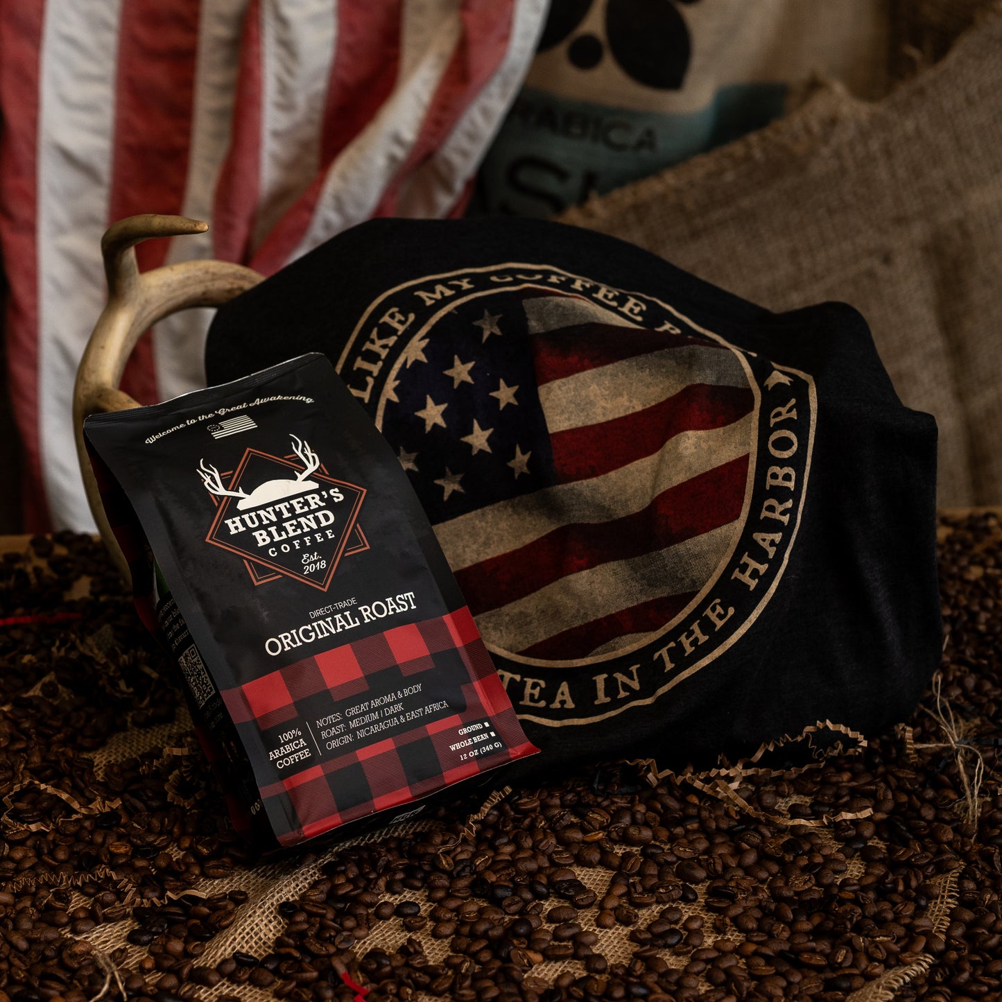 Renounce Tea Flag Tee & Coffee Bundle | Save 5% - Hunter's Blend Coffee