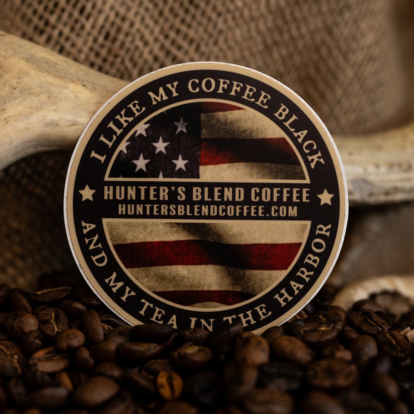 Tea in the Harbor  Sticker- USA Made - Hunter's Blend Coffee