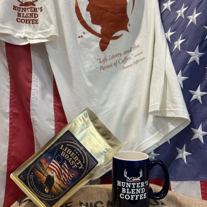 Pursuit of Coffee Tee, Freedom Mug & Coffee Bundle | Save 10%